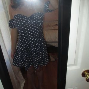 Polka Dot Off The Shoulder Dress